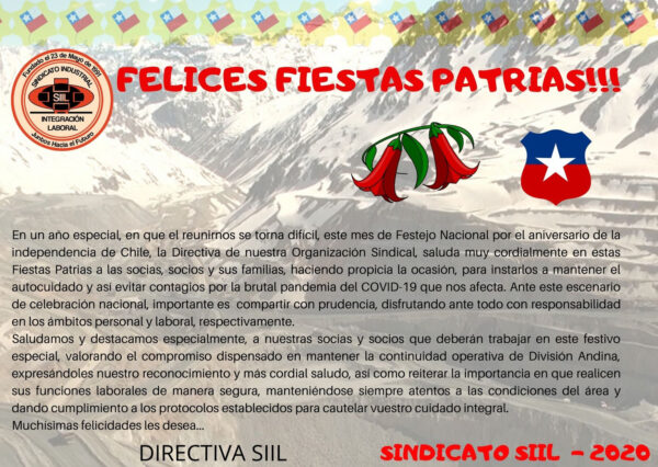 SALUDO FIESTAS PATRIAS SINDICATO SIIL